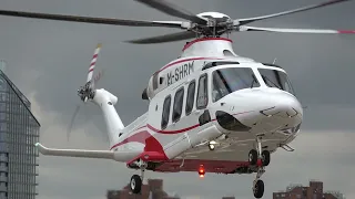 AW139 M-SHRM LAND AND DEPARTING FROM LONDON BATTERSEA HELIPORT 01072022