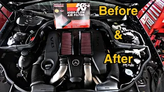 K&N Drop-in Filters Install / Mercedes CLS 550 / Before & After Revs & Pulls * EP 73 *