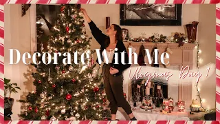 Decorate With Me For Christmas | Putting Up Our Christmas Tree & Winter Village | Vlogmas Day 1