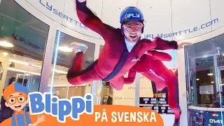 Blippi Svenska | Prövar en vindtunnel | pedagogiska videor för barn