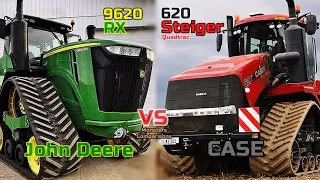 John Deere 9620 RX VS CaseIH Steiger 620 Quadtrac - [Monsters Comparison] Largest JD vs Largest Case