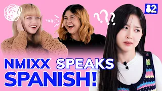 (CC) NMIXX tries to decode Spanish (feat. ¡Ánimo!) | Telephone Game | NMIXX