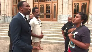 Atlanta mayor, activist clash on City Hall steps over public safety training center