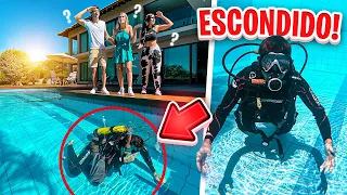 ME CAMUFLEI NO FUNDO DA PISCINA PARA ROUBAR NO ESCONDE-ESCONDE!!