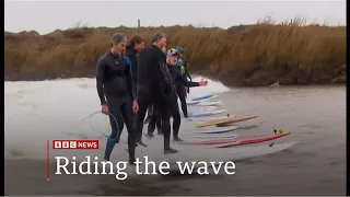 Riding the Severn Bore waves in 2024  from the surfers and watchers (2) (UK) 12/March/2024