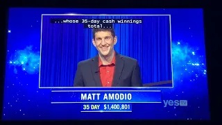 Jeopardy, intro AND 1st Daily Double 😆 - Matt Amodio DAY 36 (10/6/21)