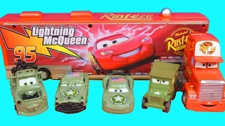 Army Car McQueen Mater Doc and Sarge Battle Lemons Mission Complete Creative Play