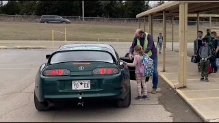 Picking up Daughter from school in 1800HP Supra!