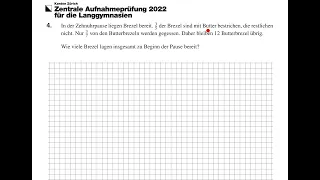 Zentrale Aufnahmeprüfung 2022 (Zürich, Langgymnasium) Mathematik Aufgabe 4