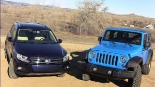 2012 Volkswagen Tiguan vs Jeep Wrangler 0-60 Off-Road Mashup Review