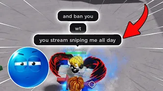 " i will ban you  , you are stream sniping me all day " | The Strongest Battlegrounds ROBLOX