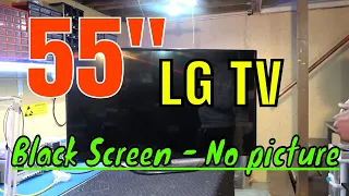 LG 55 inch led TV, quick screen flash only, no picture. LG 55LN5200 TV repair.