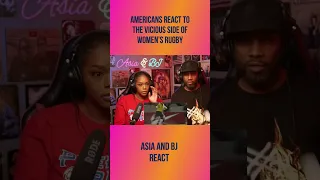 Americans REACT to THE VICIOUS SIDE Of Women's Rugby #shorts #reaction #rugby | Asia and BJ React