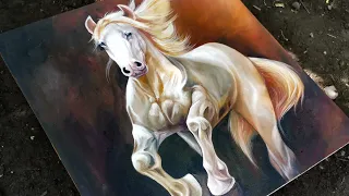 Horse Oil Painting - Timelapse