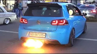 VW Golf R Mk6 with Turbo 2 STEP at Wörthersee 2019! - FLAMES & LOUD BANGS!