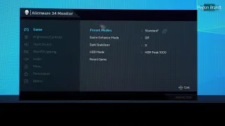 Alienware AW3423DW Menu Walkthrough