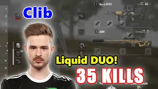 Team Liquid Clib & mxey - 35 KILLS - LIQUID DUO vs SQUADS! - Beryl M762 + AWM - PUBG