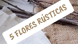 1 IDEA 5 FLORES  💐 DIY FLORES DE TELA FÁCILES 🌸, FLORES RÚSTICAS DE YUTE🍁🌾🌻