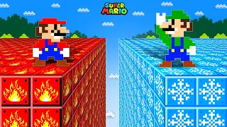 Mario HOT & COLD Challenge: What If Mario and Luigi Touch Every Item Blocks Turn to FIRE - ICE?