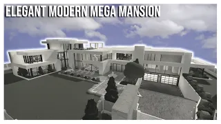 ROBLOX | Bloxburg: 1.8mil Elegant Modern Mega Mansion  Speedbuild | Part 1/3 | Ellvoi