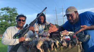 Epic Jon-Boat Air Rifle Iguana Hunt! 5 Guys + Air Rifle =Tree Chicken Dinner!