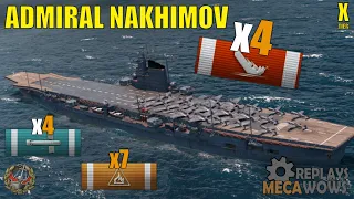 Admiral Nakhimov 4 Kills & 128k Damage | World of Warships Gameplay