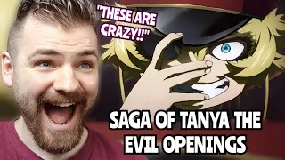 THESE ARE F***ED UP?!! | Saga of Tanya the Evil Openings & Endings (1-2) | New Anime Fan | REACTION!