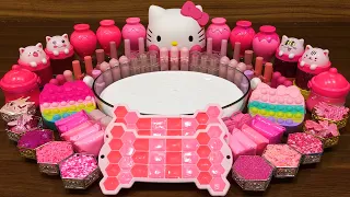 PINK HELLO KITTY!! Mixing Random Things into GLOSSY Slime!!! Satisfying Slime Video #234