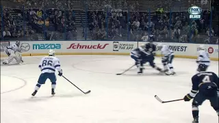 Jaden Schwartz glorious on his knees wrister OT goal 2-1 TB Lightning vs St. Louis Blues Feb 3 2015