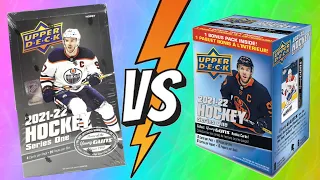 Retail vs Hobby ! 2021-22 Upper Deck Series 1 Hockey Retail Blaster vs Hobby Box Break !