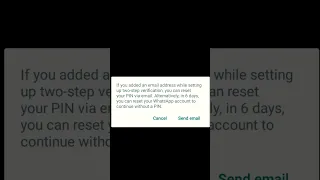 Whatsapp two step verification forget PIN