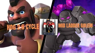 Hog 2.6 Vs Mid ladder Golem || Clash Royale||