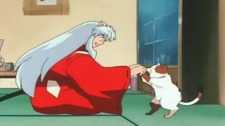 Inuyasha Jugando Con el Gato de Aome