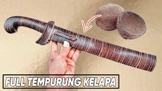 cara membuat sarung golok dari tempurung batok kelapa @bangsyam22