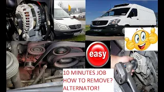 Within 10 Minutes Remove Alternator Generator or Battery Charger from Mercedes Sprinter Euro 4, 5, 6