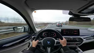 POV Driving BMW 545e xDrive G30 TOP Speed Test