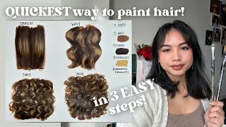 EASY Painting Hair for BEGINNERS! How to paint realistic hair with acrylic paint