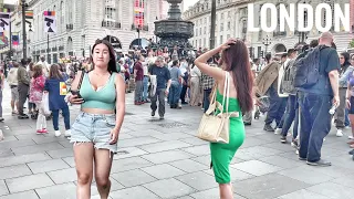 London Walk in Summer, Covent Garden, Piccadilly Circus, Leicester Square, Neal's Yard. 4K HDR