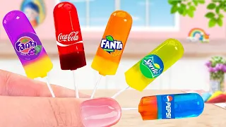 Tasty Coca Fanta Pepsi Fruit Jelly Sticks 🍭 How To Make Miniature Jelly Dessert Recipe 🥤 Mini Baking