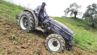 YENİ ALDIĞI TRAKTÖR İLE YAMAÇTA ÇİFT SÜRÜYOR (New Holland T580B)