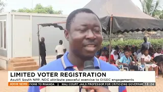 Limited Voter Registration: Asutifi South NPP, NDC attribute peaceful exercise to DISEC engagements.