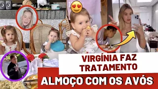 BABÁ CUIDA DE VIRGÍNIA😥MARIA FLOR E MARIA ALICE ALMOÇAM NA CASA DE LEONARDO E POLIANA 😍