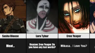 Last Words of Major Attack On Titan Characters