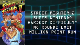 Street Fighter 2 SNES - Max Difficulty, No Rounds Lost, Million Points