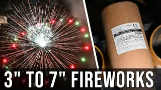 Lighting BEAUTIFUL 3" 4" 5" 6" 7" firework display shells by hand