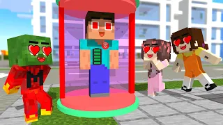 Monster School :  Baby Zombie x Squid Game Doll Poor Robot - Minecraft Animation