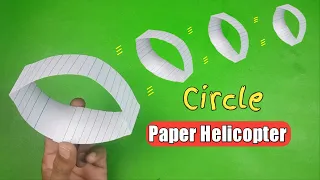 flying circle helicopter toy | paper helicopter toy | origami circle flying