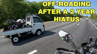 Loaded a Honda Grom onto a Daihatsu Hijet kei truck and went off roading on my BMW R1200GSA again