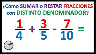 SUMA y RESTA de 3 FRACCIONES con DIFERENTE DENOMINADOR | Método 1 (Fracciones equivalentes)