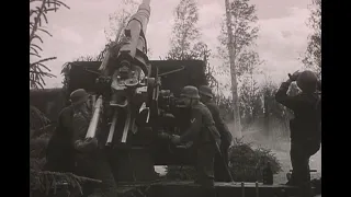 Concealed 88mm Flak and a Soviet bomber shot down over the Eastern Front in the Summer of 1942